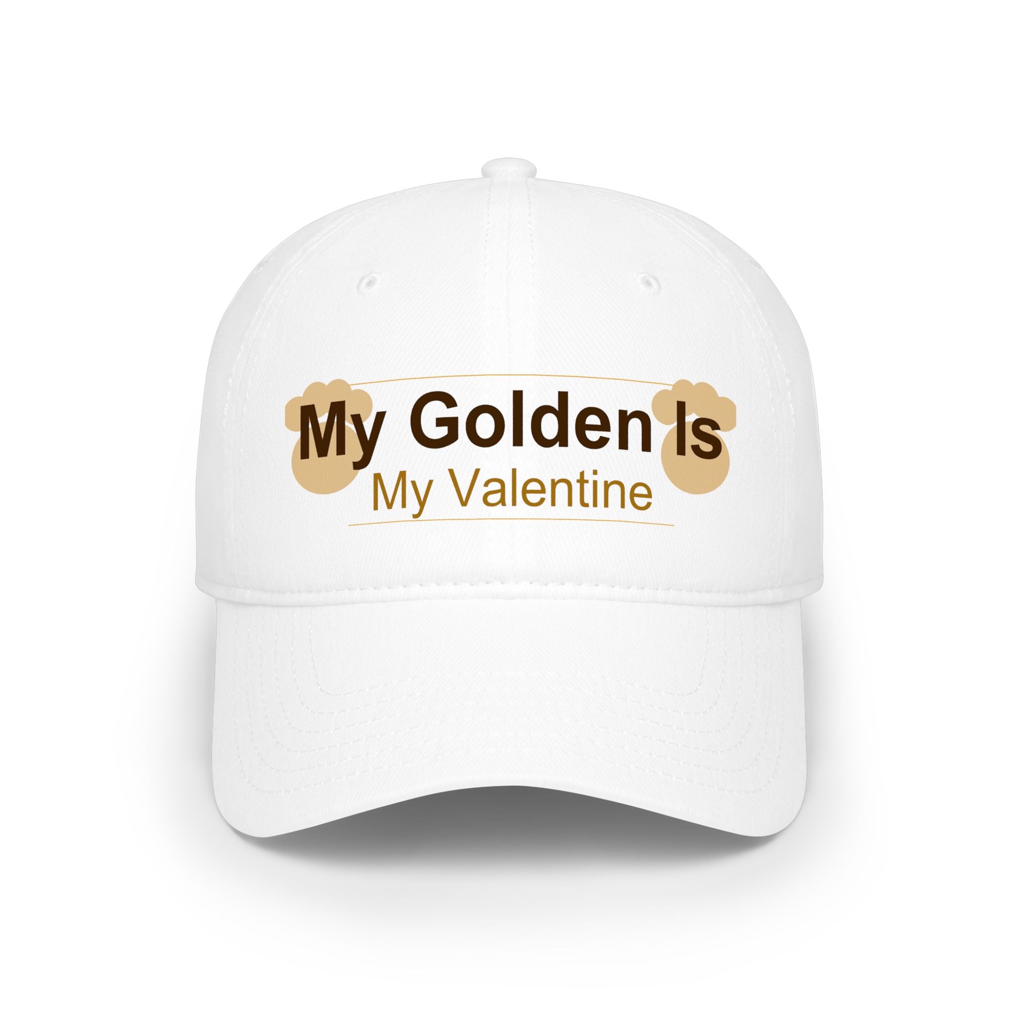 Baseball Cap — "My Golden Is My Valentine" Dog Lover Valentine's Cap