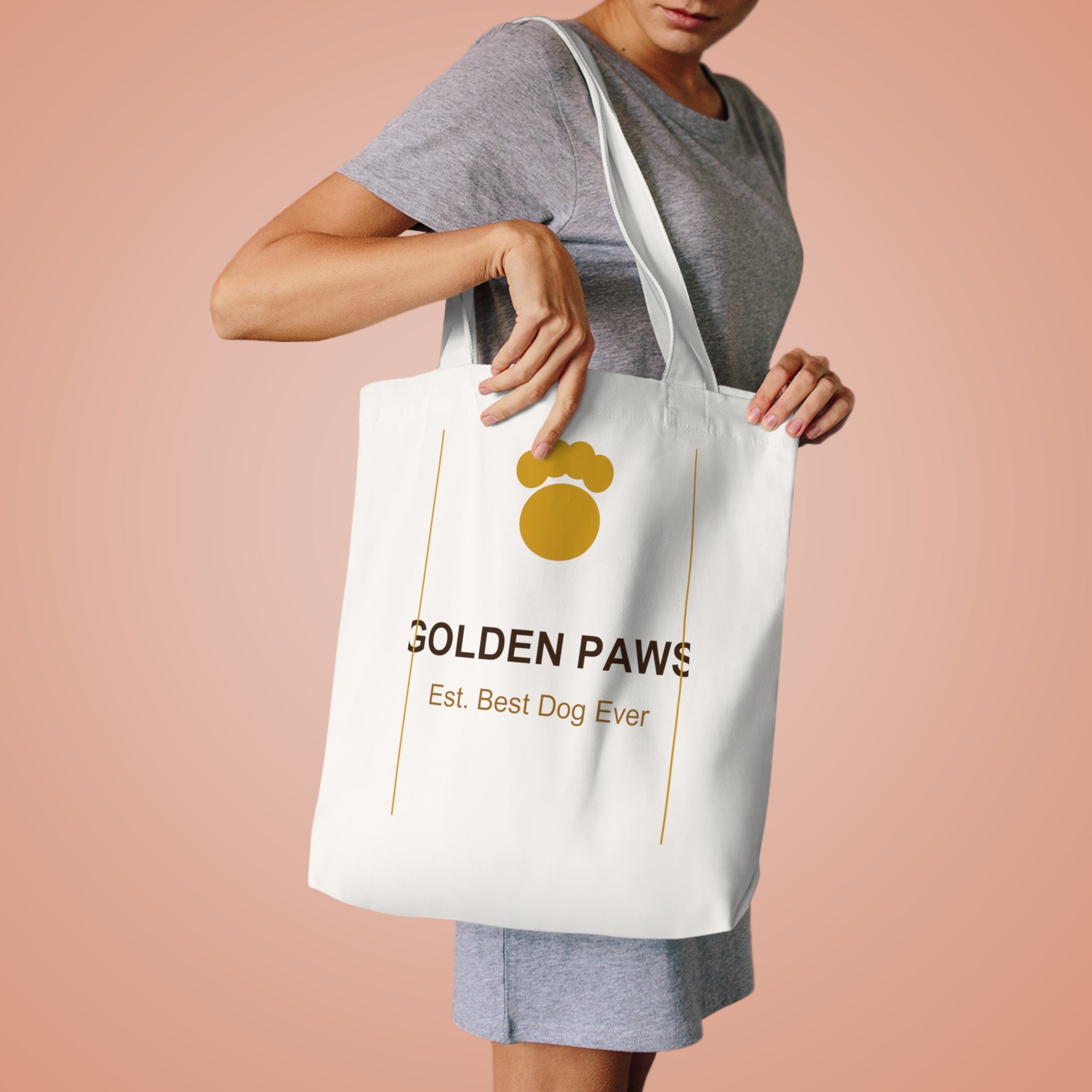 Golden Paws Cotton Tote Bag